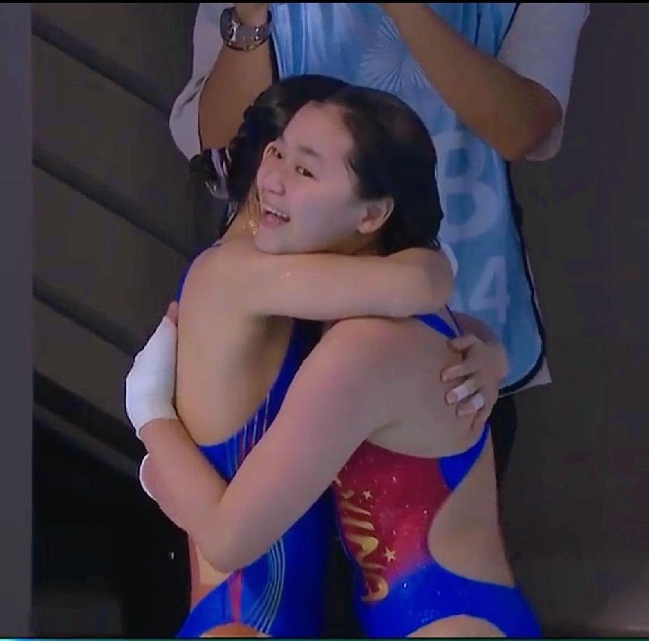 婵宝复出首秀，携队友拿到女子团体十米跳台双人冠军！网友：漂亮！

网友觉得婵宝是