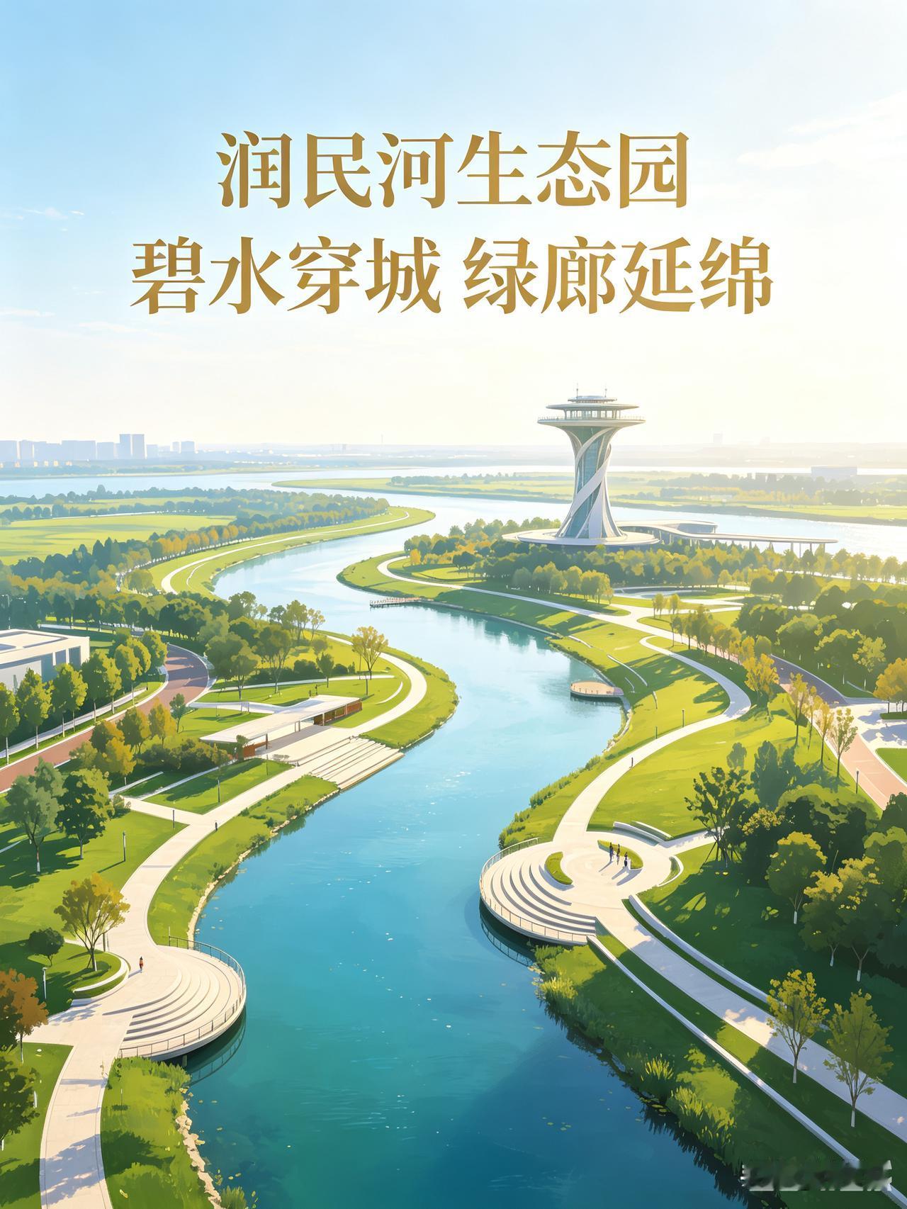 [润民河生态园——奎屯滨水生态长廊]
 
碧水穿城，绿廊延绵。
润民河生态园占地