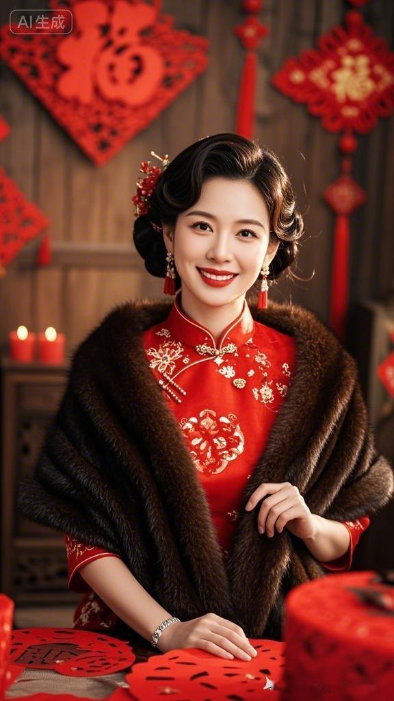 红衣新娘，喜气洋洋，幸福满满！💕💕💕