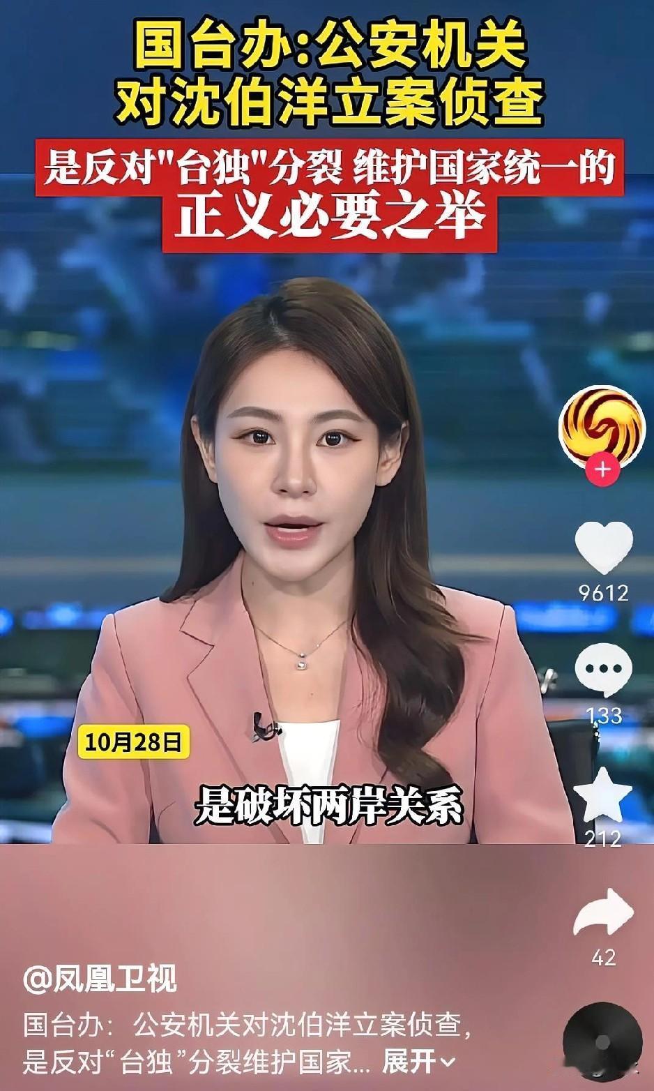 “台独”顽固分子沈伯洋被立案侦查，推进祖国统一大业，对于“台独”顽固分子必须要严