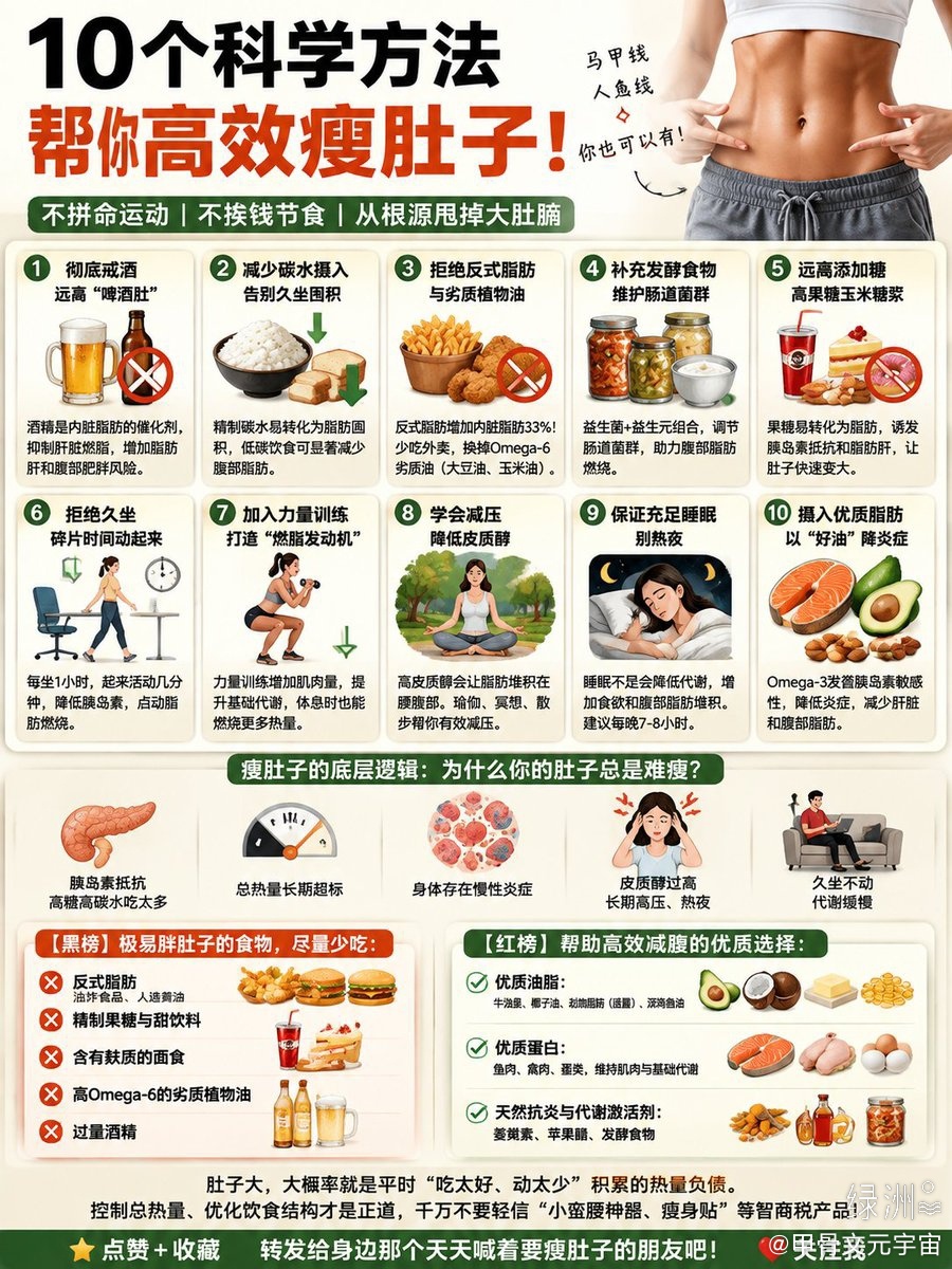10 种科学瘦肚法  ​​​