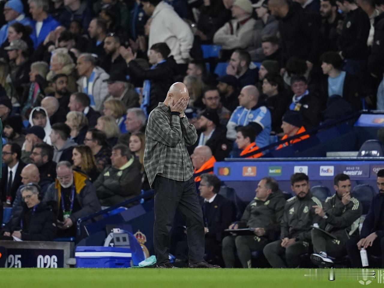 自瓜帅执教以来，曼城已在欧冠所有阶段被皇马淘汰…欧冠1/8决赛次回合的一场较量中