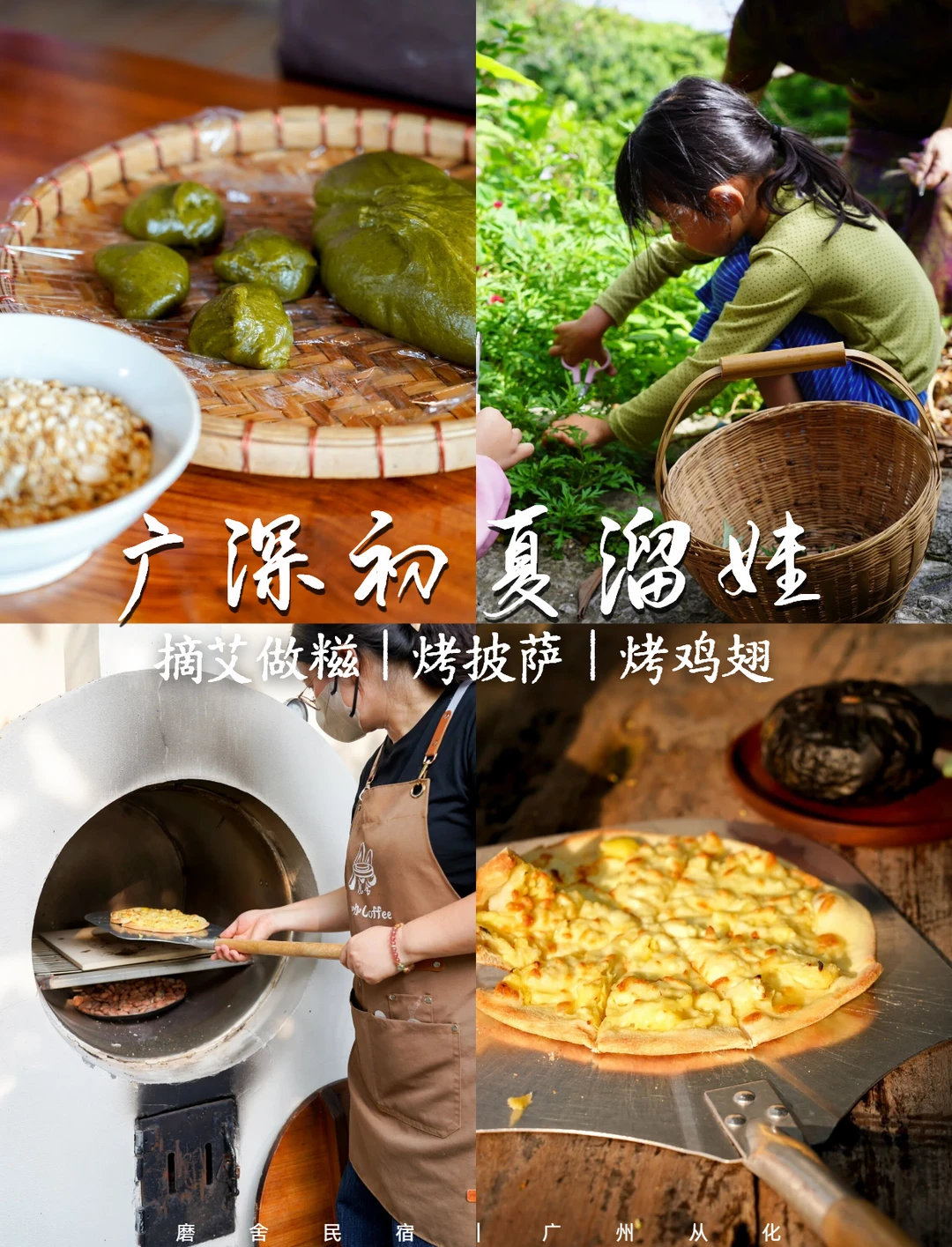 广深周末｜摘艾做糍+窑炉披萨,带娃亲近自然