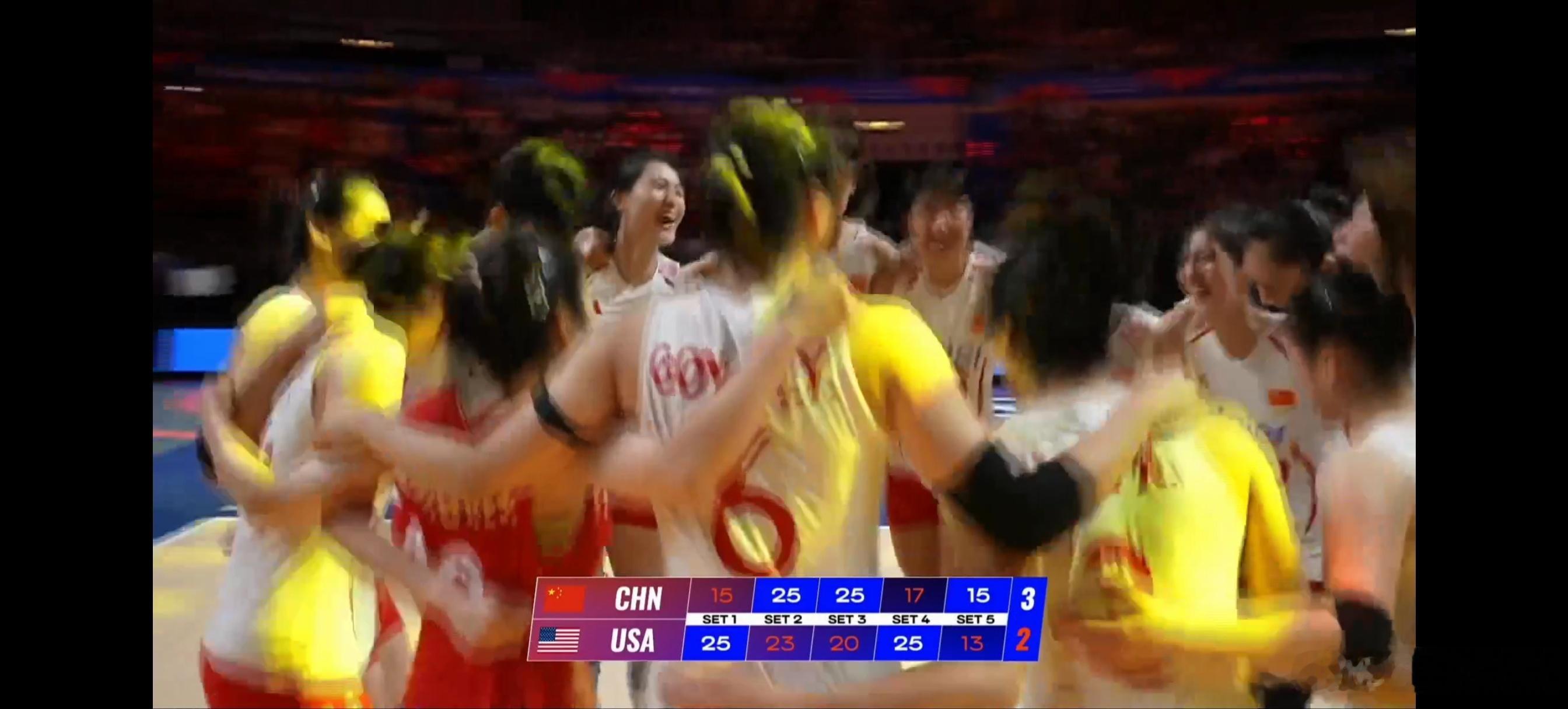 中国女排vs美国女排妈呀居然赢了！黑八奇迹啊