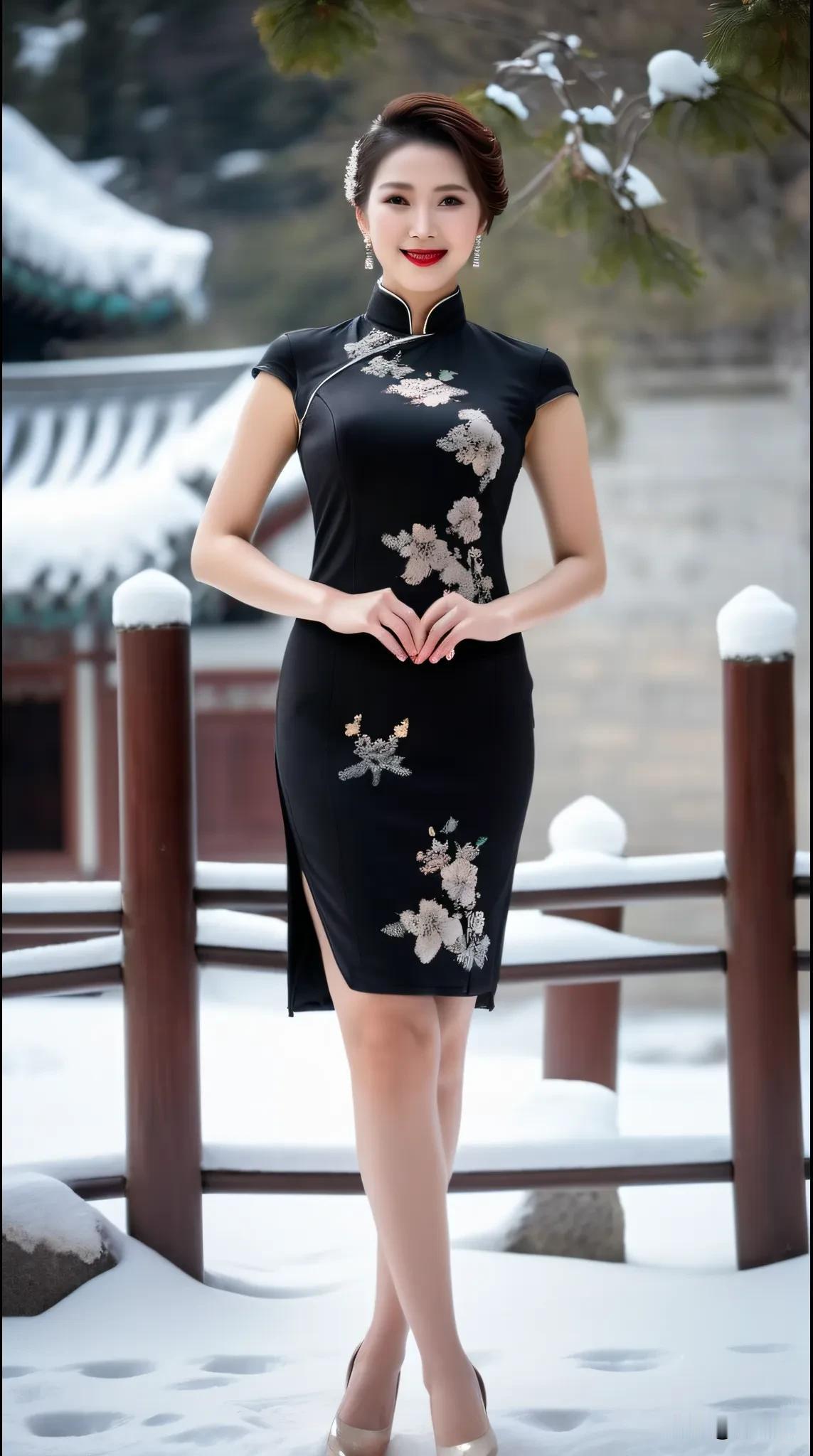 旗袍，尽显女性优雅。#图文伙伴计划# #国风古韵# #完美身材#