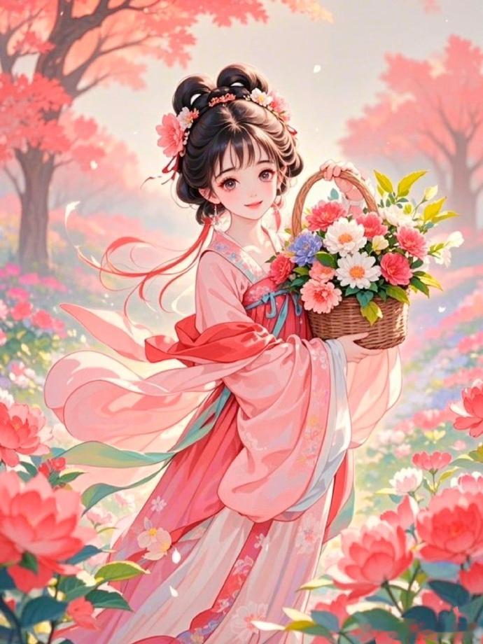 转发 花仙子驾到，送你一路好运，愿你万事顺意🍀~ 