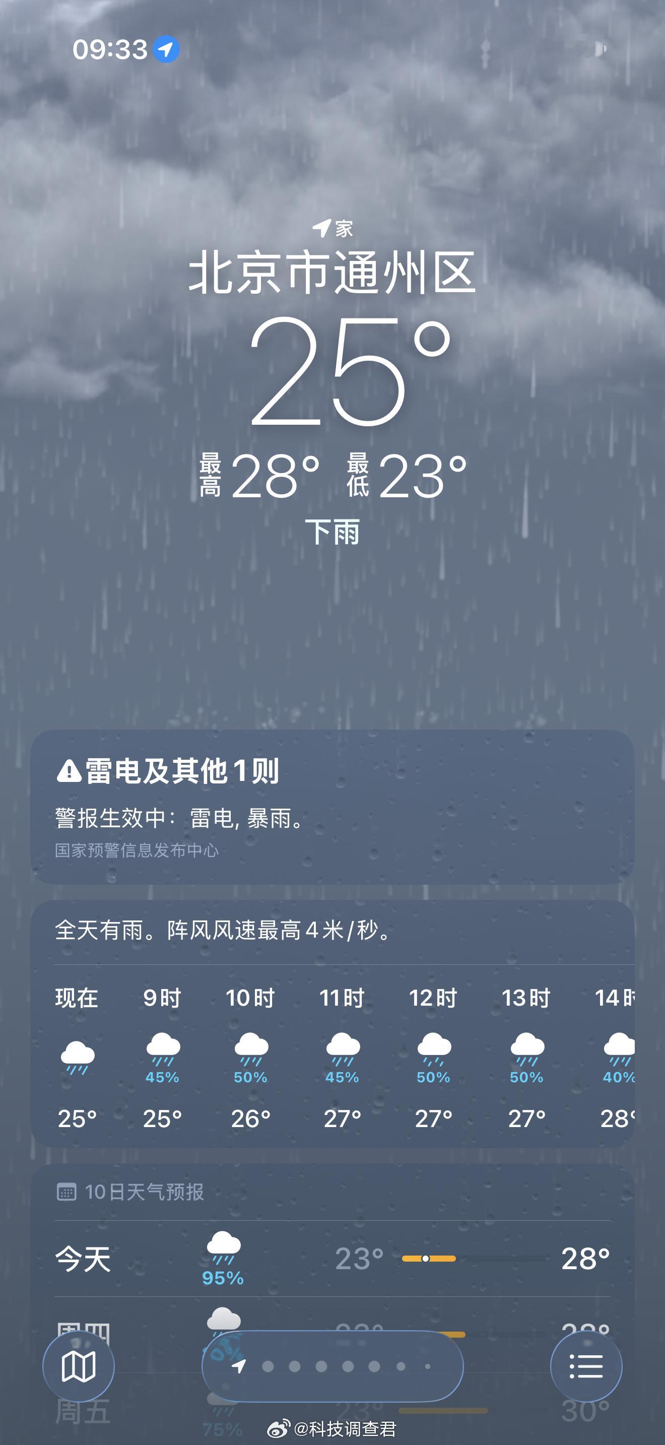 江南等地要开始蒸桑拿了北京今天真凉快但是雨也会来了～ 