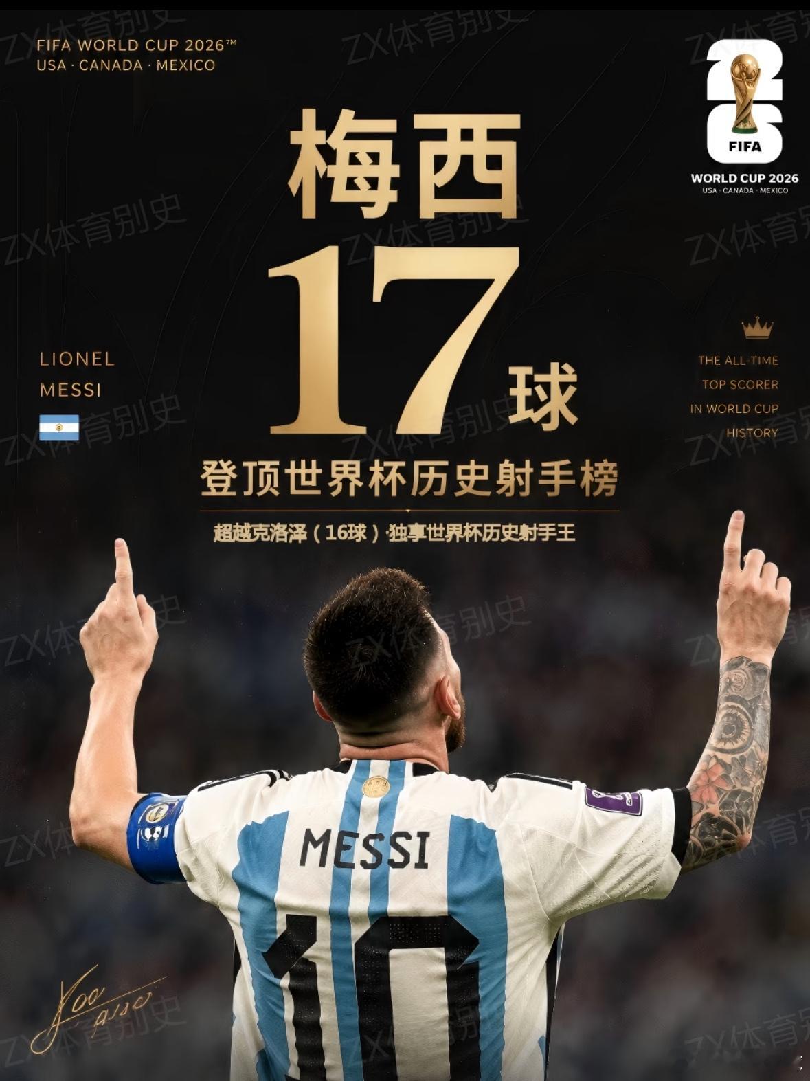 梅西登顶世界杯历史射手榜阿根廷vs奥地利 这是一个不想用点球破记录的时刻！梅西打