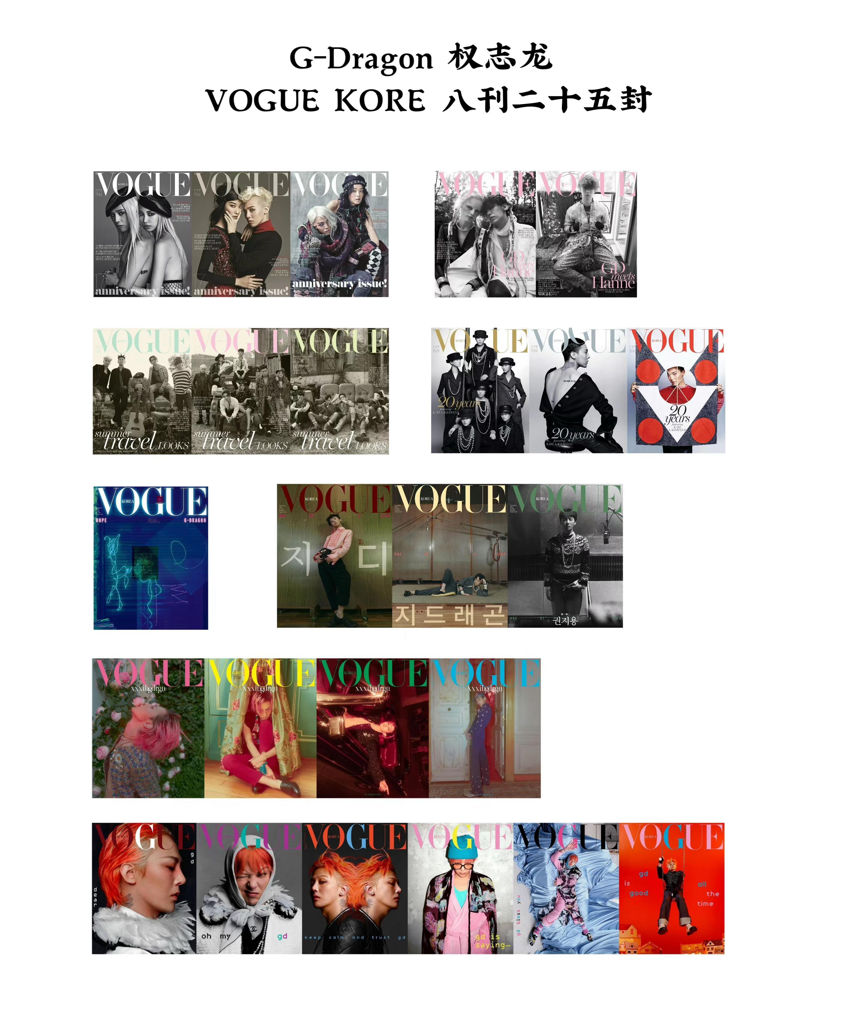 韩国6+2主流杂志封面刊数最多的面孔🏆【VOGUE  -  权志龙】    8