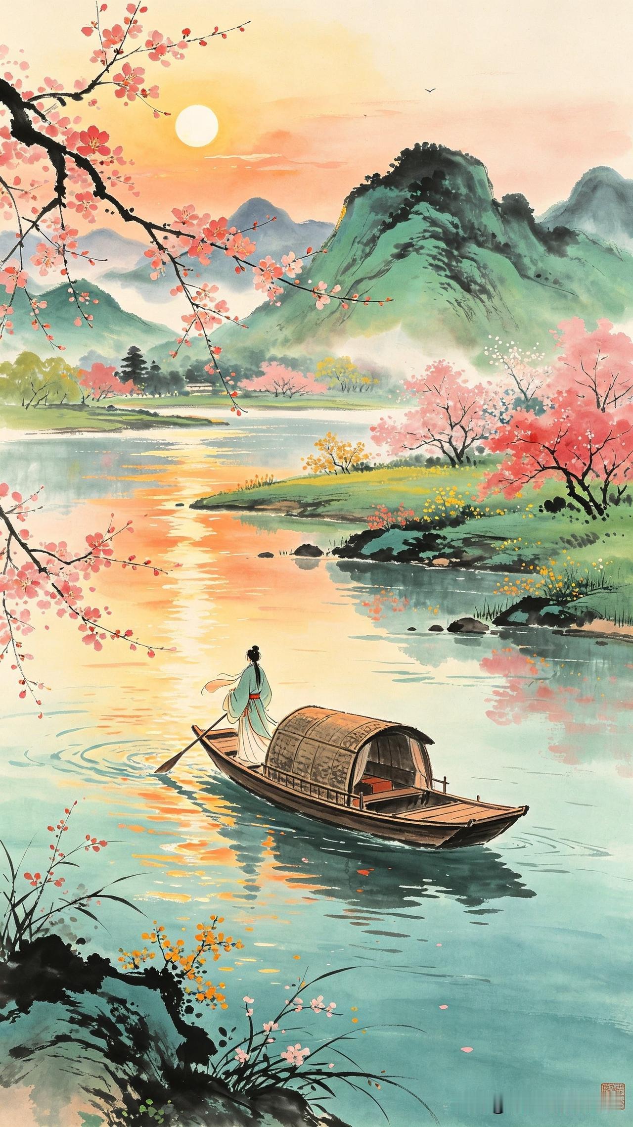 江上烟波接翠微，
画桡轻荡逐斜晖。
何须更觅桃源路，
     
…………请师友