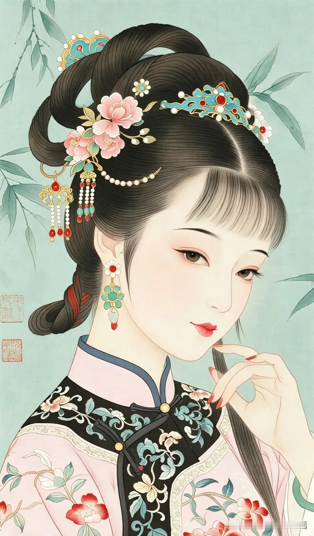 花钿美人，古韵流芳。