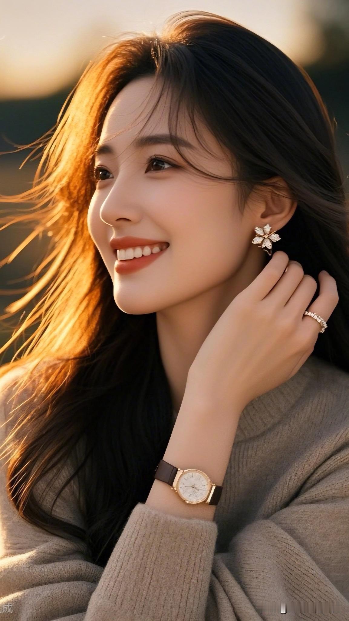 红颜知己，岁月静好。什么样子的女人才是最美的 甜美少女风，粉色毛衣搭配闪亮饰品，