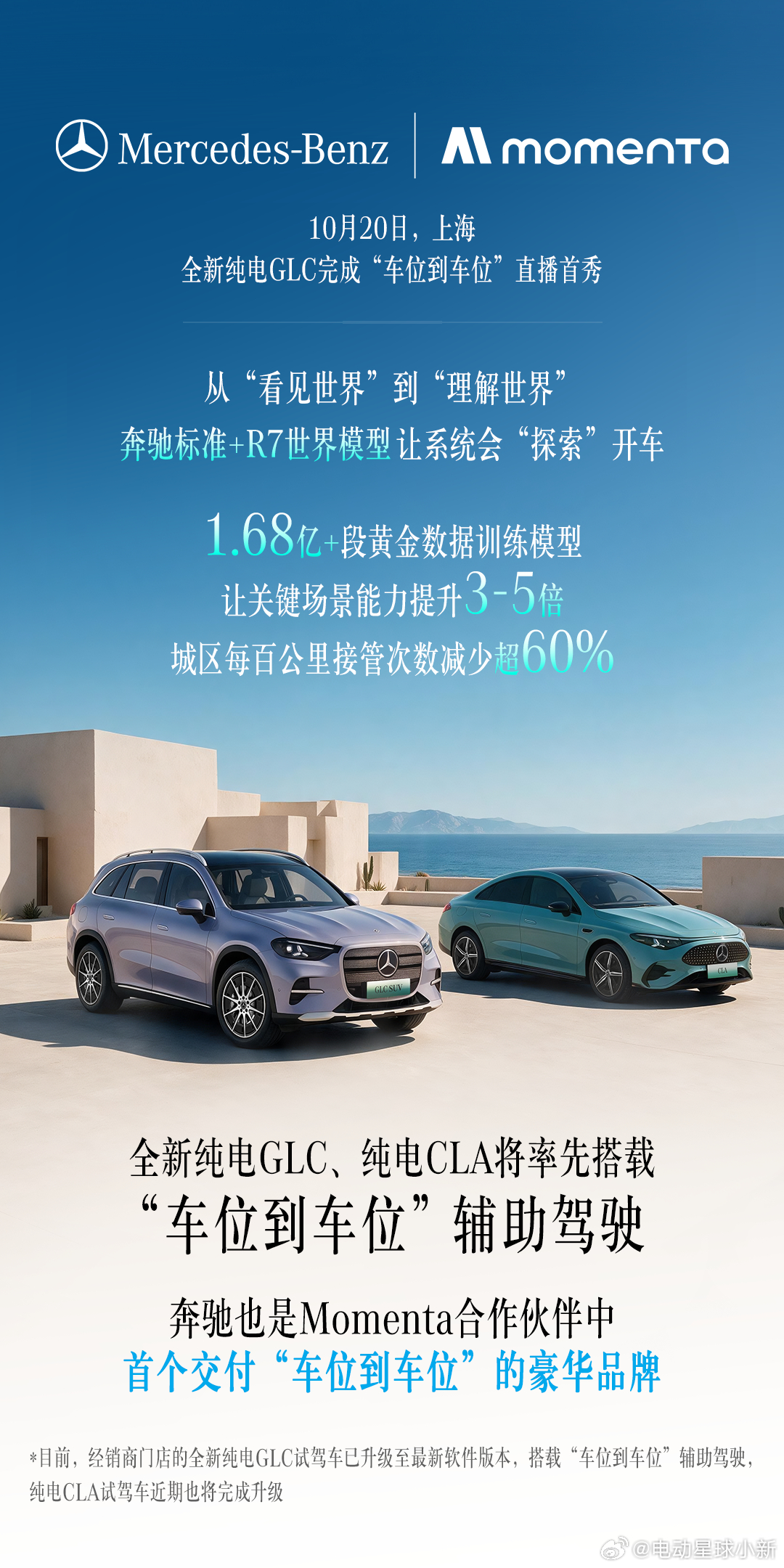 奔驰 × Momenta，“车位到车位”辅助驾驶来了，全新纯电 GLC、纯电 C