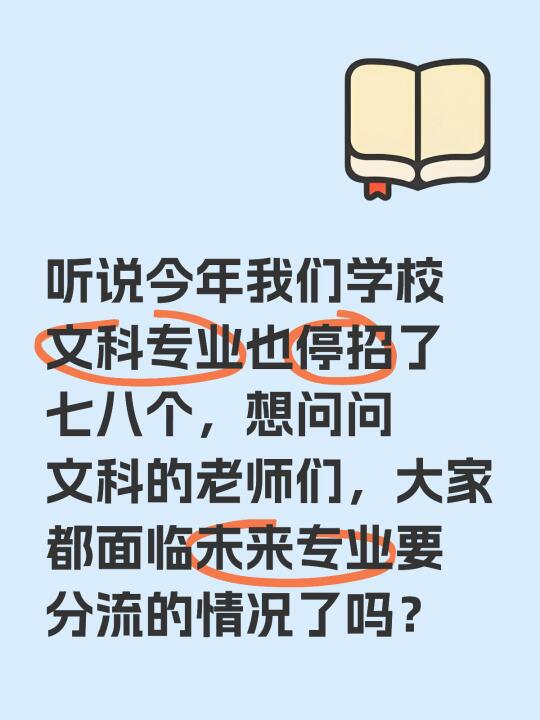 听说今年我们学校文科专业也停招了七八个，想问问文科的老师们，大家都面临...