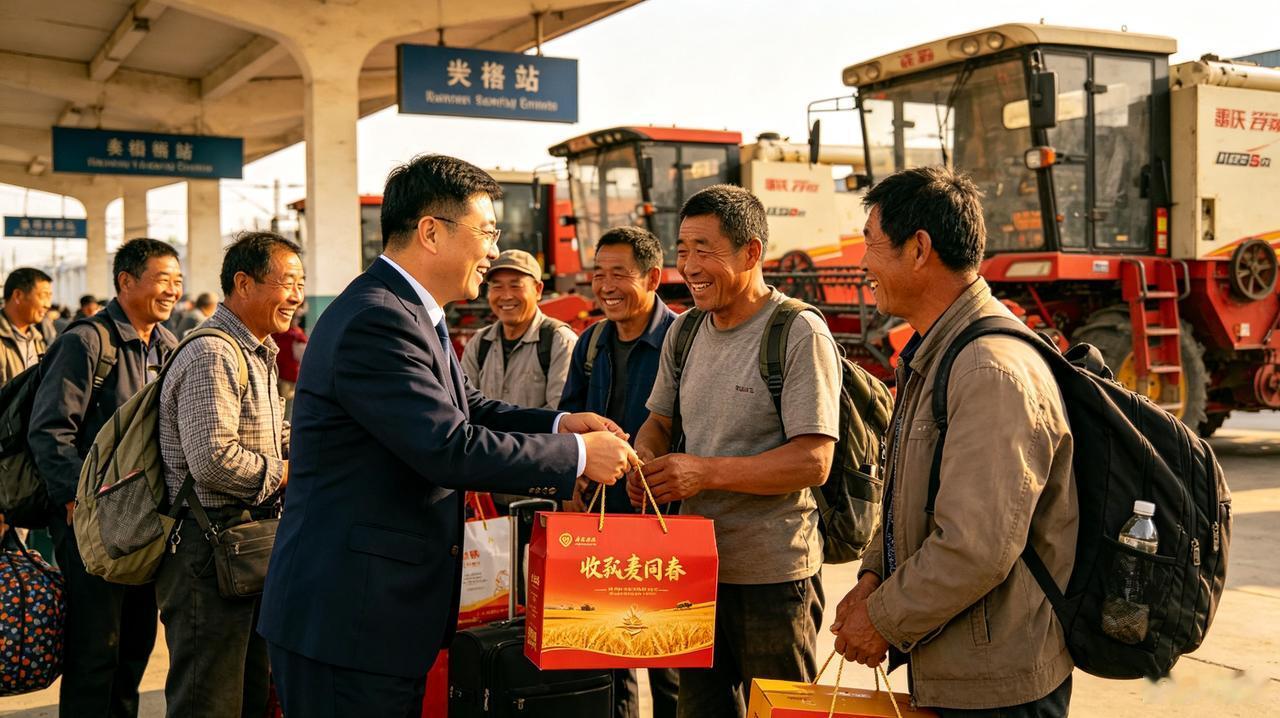 1. 务实且精准的关怀
跨区作业的“麦客”是粮食从田间到归仓的关键一环。在时间紧