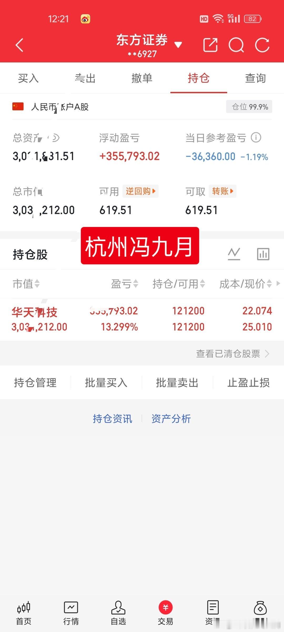 继续持仓：华天KJ（002185）股市没有常胜将军，会有踏空也会有回撤，坦然记录