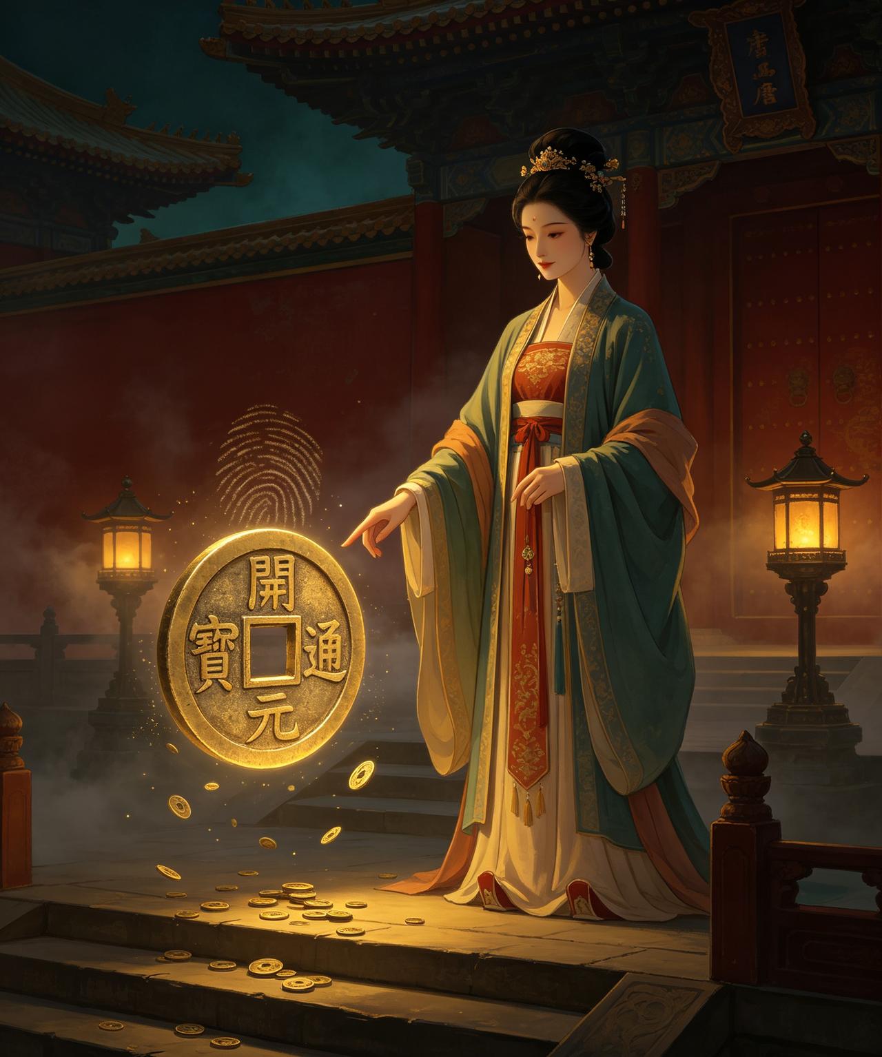 拿一枚唐代开元通宝铜钱，翻到它的背面，你多半可能会发现一个小小的月牙形图案。这个
