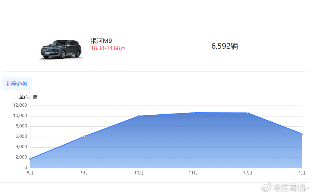 平价品牌的9系，目前只有银河M9成功了9系SUV各种配置上齐了成本不低，平价品牌