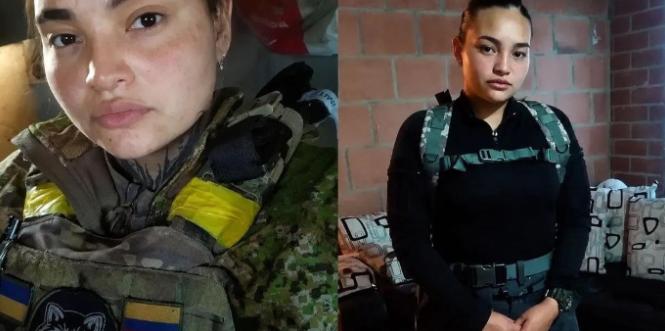 哥伦比亚女雇佣兵丹妮埃拉在扎波罗热被俄军俘虏时，身上还缠着战友们仓皇逃离时没来得
