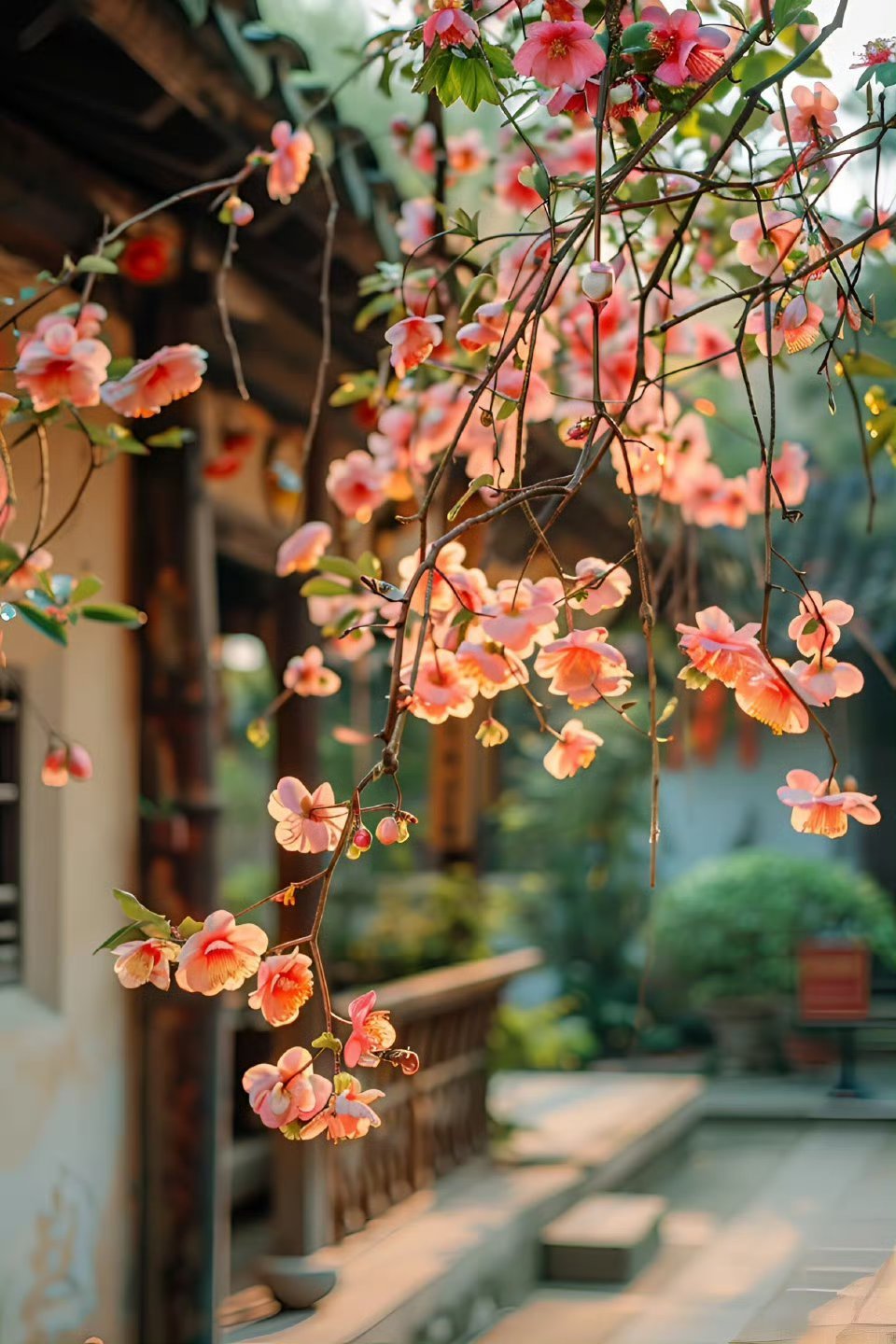 夕阳温柔，花很浪漫。 ​​​