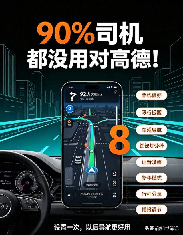 90%司机都没用对高德！这8个设置一开，开车省心多了