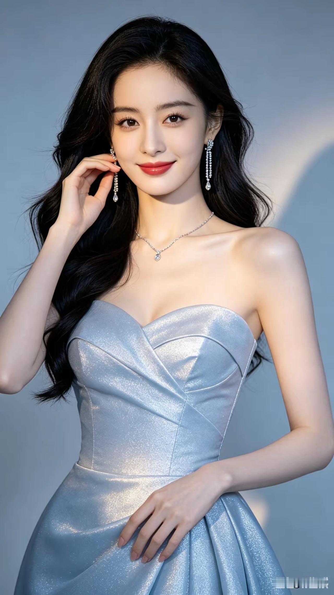 清水出芙蓉，天然去雕饰。
冰肌玉骨，明眸皓齿。
国色天香，国色天香。