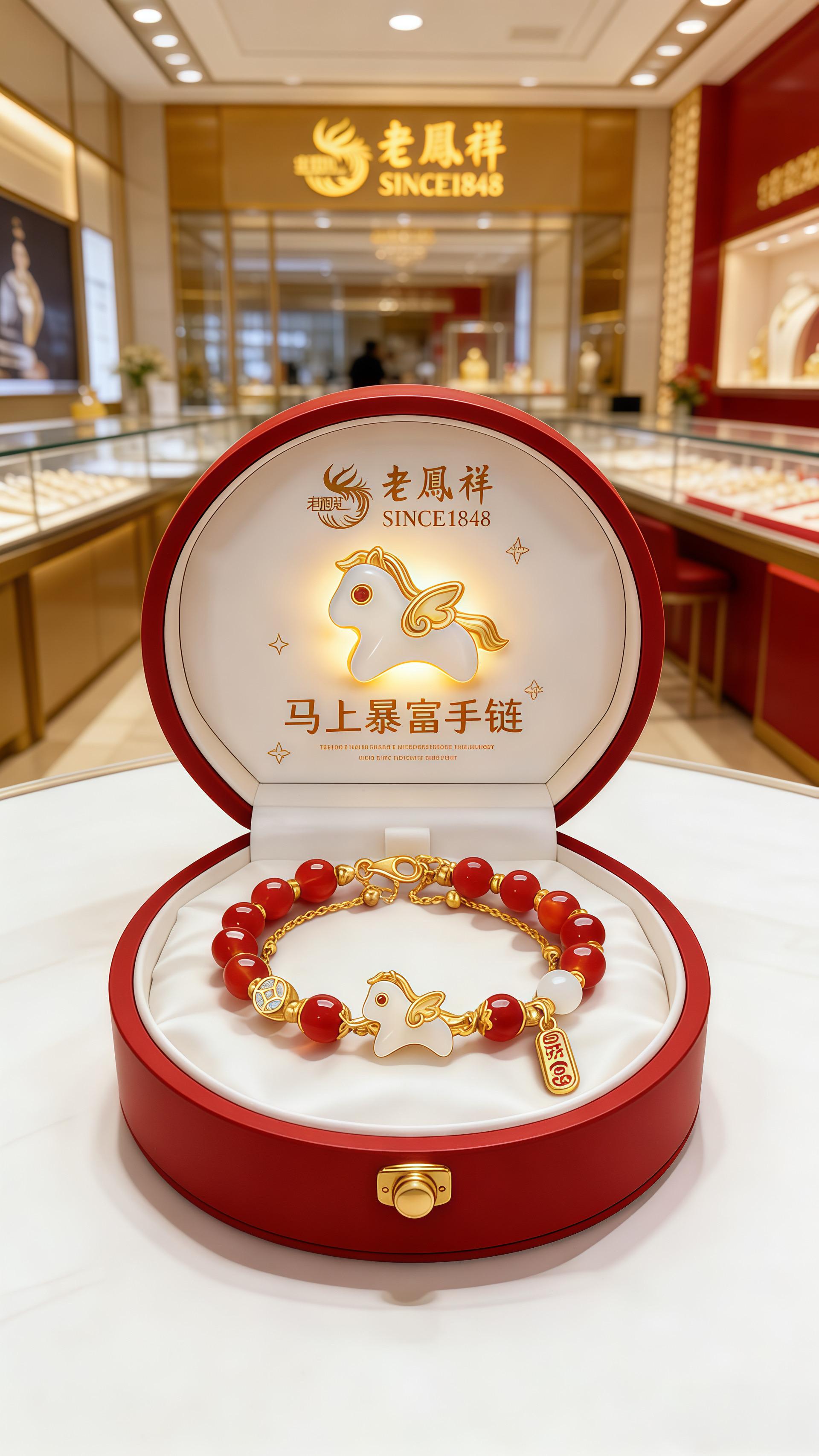 马年手链本命年红绳新年开运首饰红玛瑙手链情人节礼物