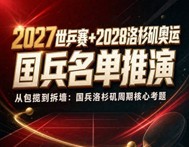 2027世乒赛+2028奥运，国乒名单我先推一版
