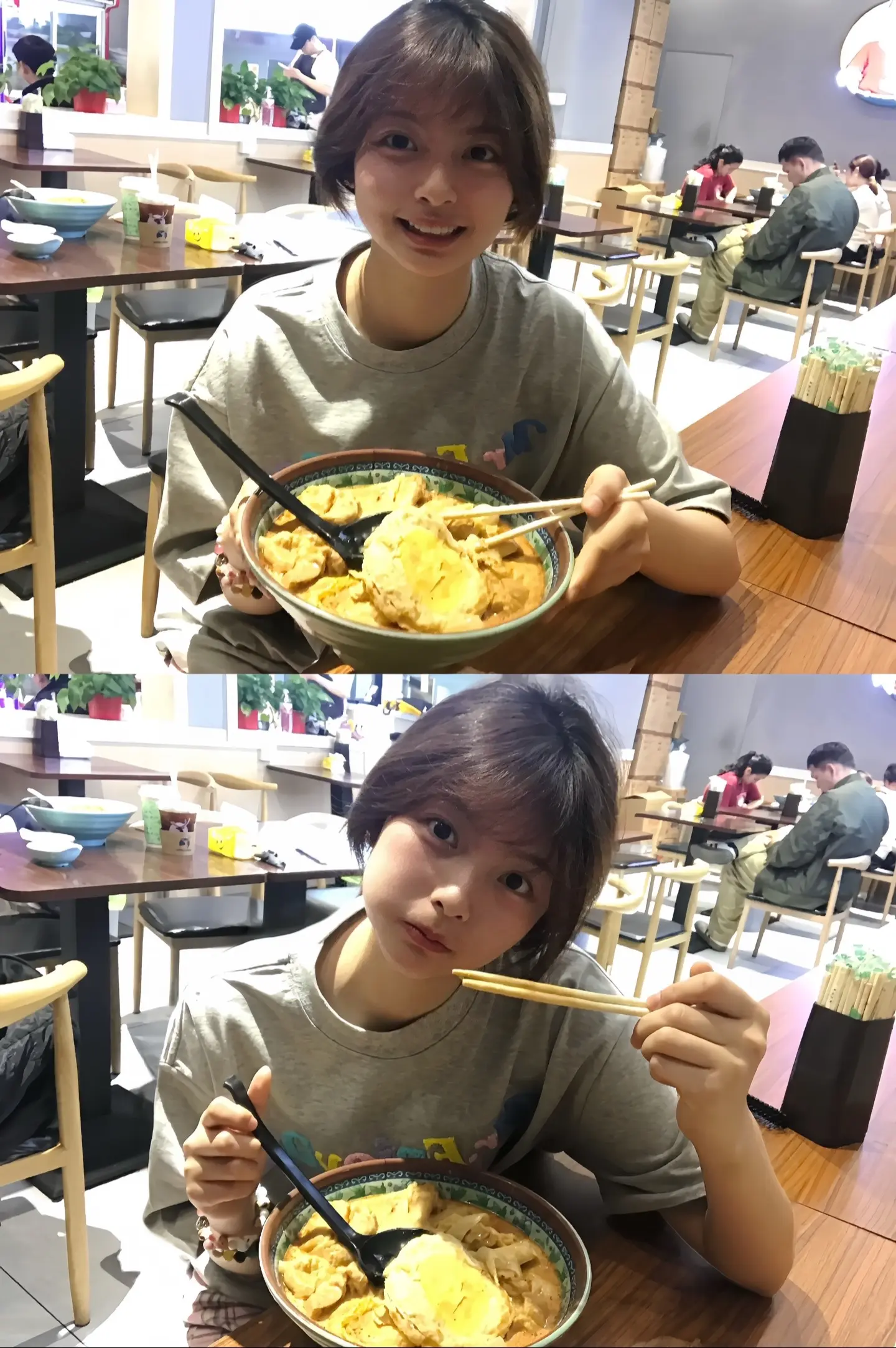 谢谢你总让我肚子饱饱 脸上带着笑