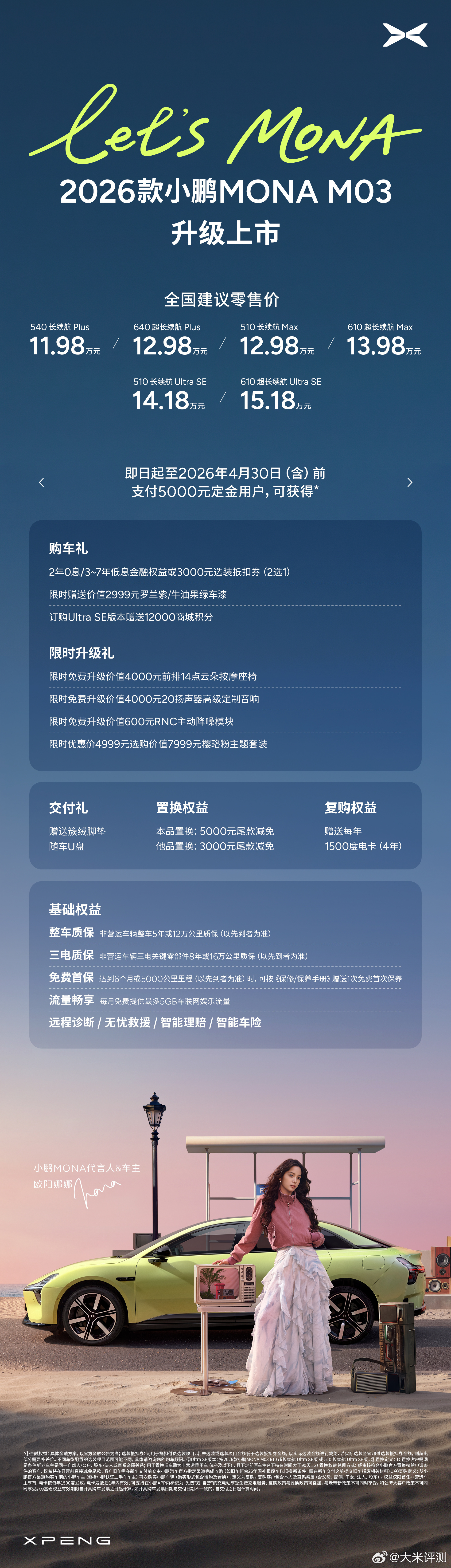 2026款小鹏MONA M03 价格：540长续航Plus：11.98W元；64