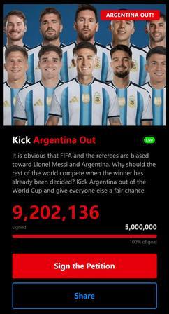 “如果FIFA想让阿根廷当冠军，那不如直接颁给他们得了，不用费力走这么多过场”，