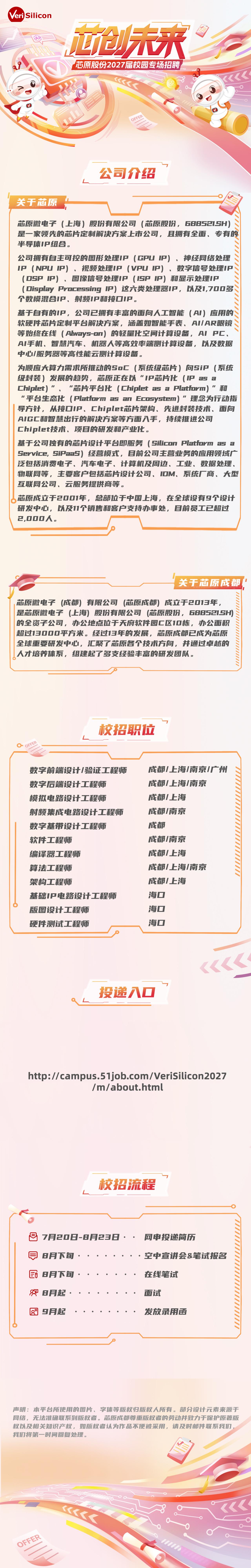 芯原股份2027届校园招聘网申通道正式开启！
