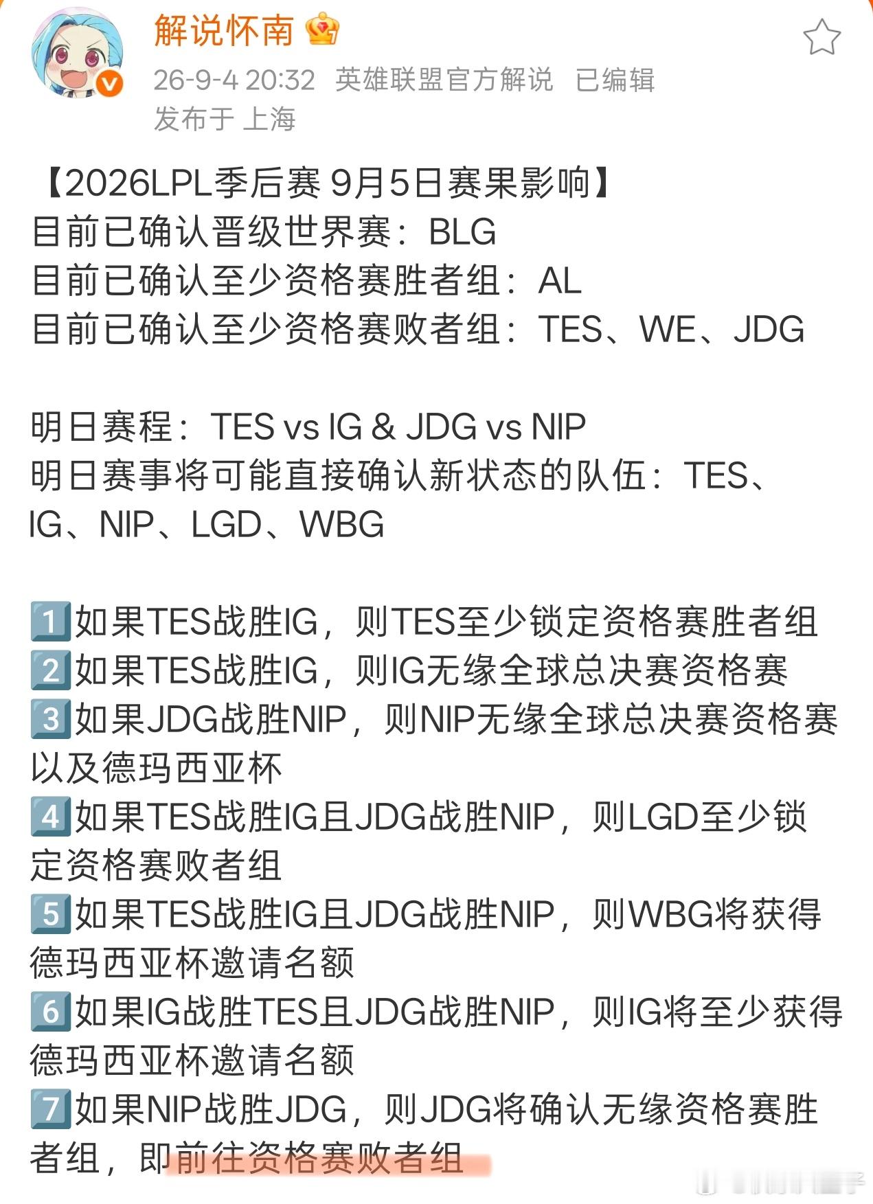 再抄一下怀南兄弟的作业，JDG直接进入冒泡赛败者组。JDG确定冒泡赛败者组 20