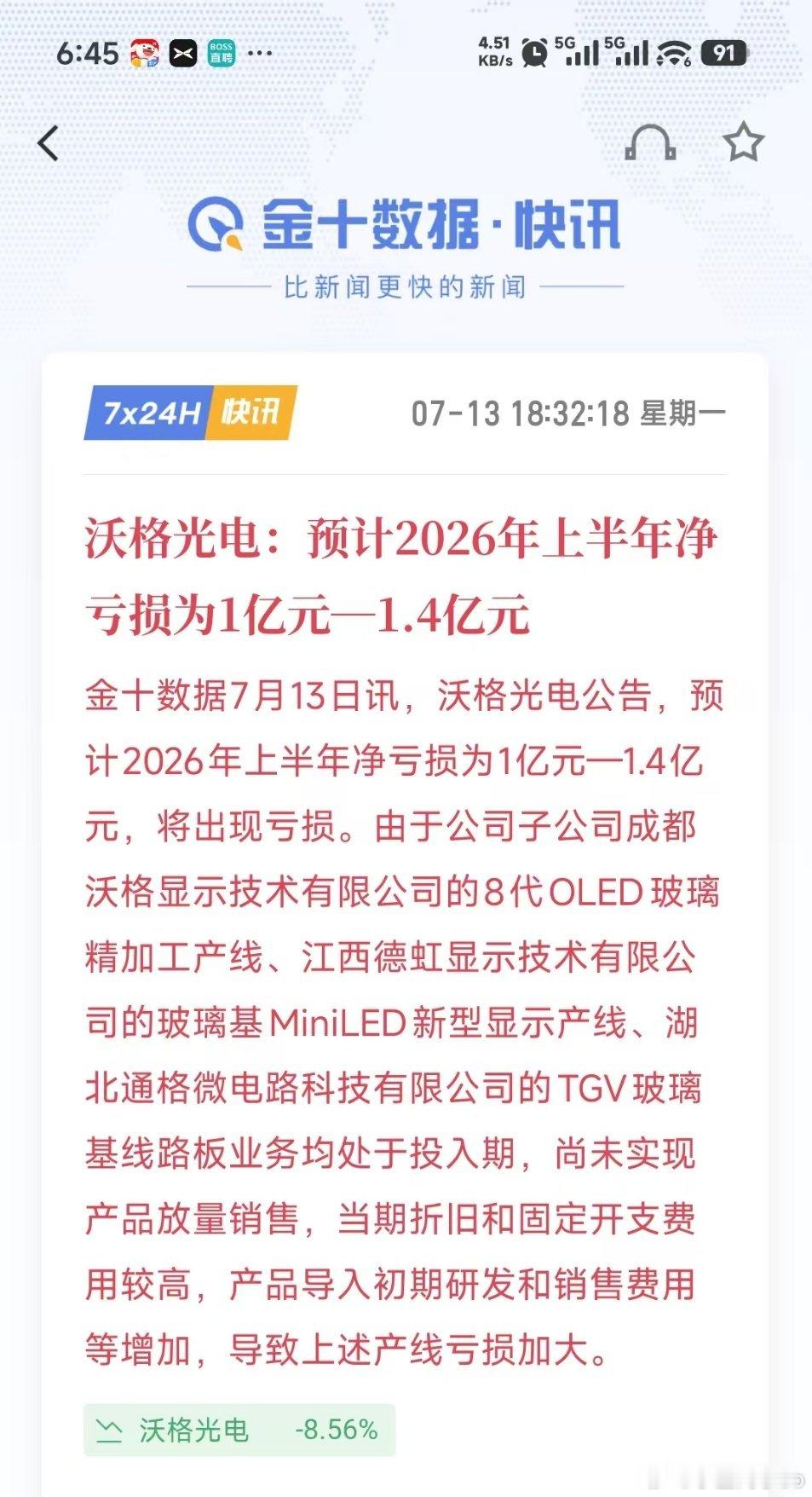 哈哈哈，沃格财报还能亏损1亿多吗 