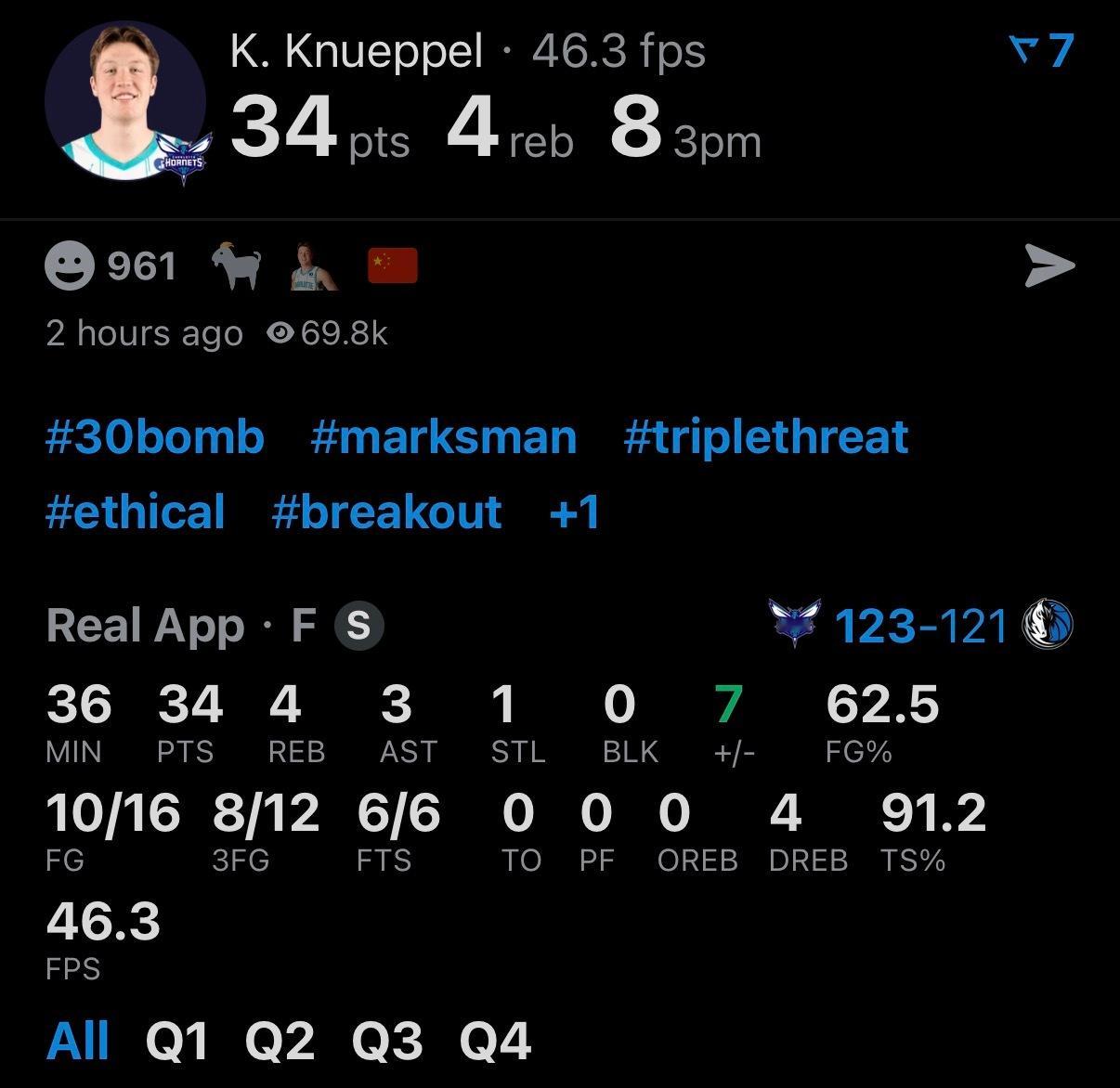 弗拉格49分10篮板克尼佩尔24分8记三分罚球准绝杀双子星闪耀赛场啊弗拉格最后一