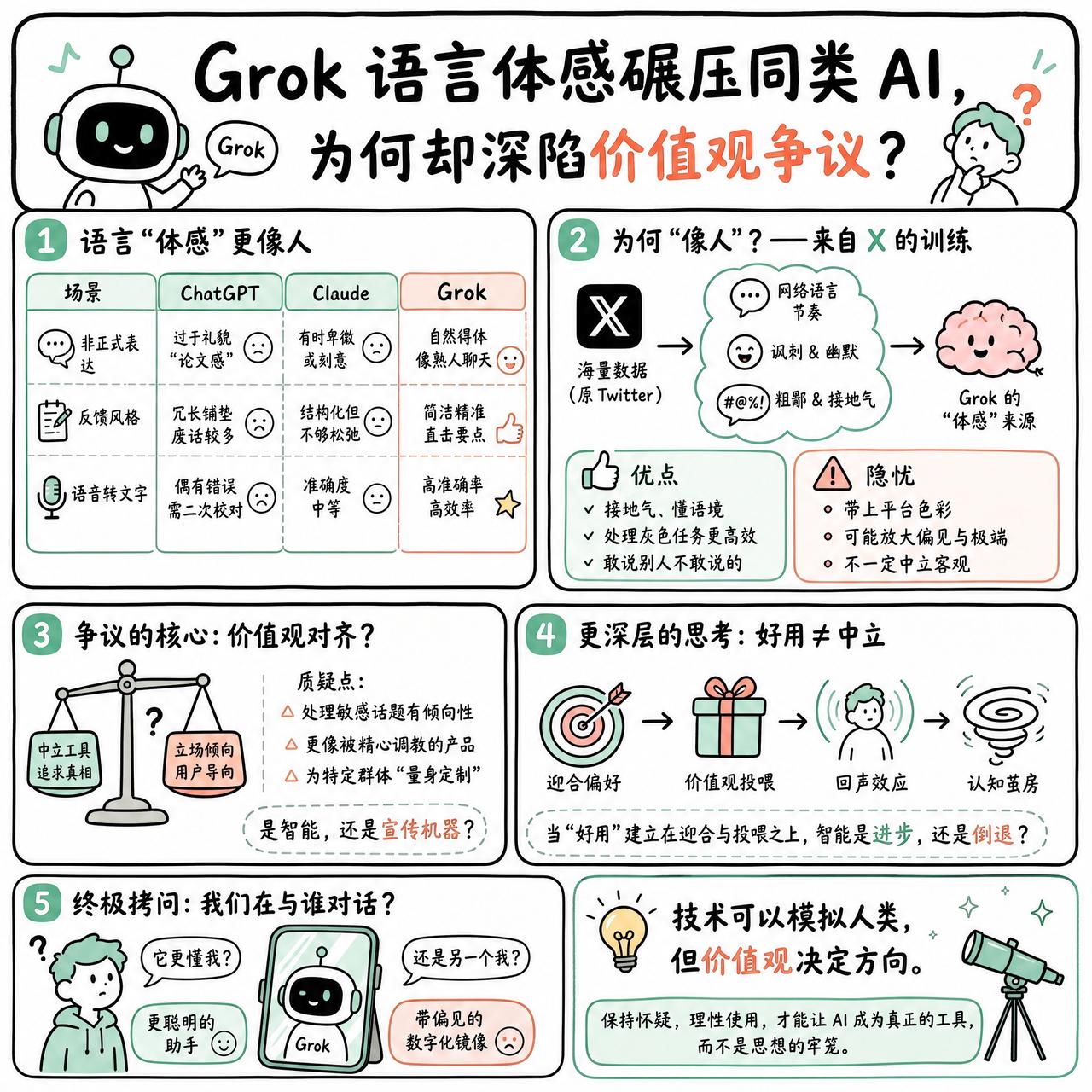 【Grok 语言体感碾压同类 AI，为何却深陷价值观争议？】

快速阅读：Gro