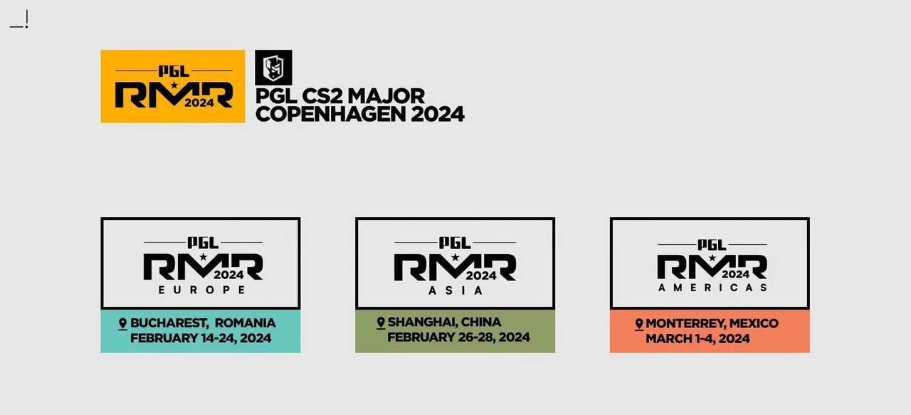 #csgo# 2024年PGL Major赛事主办方公布了三大赛区的比赛地点和时