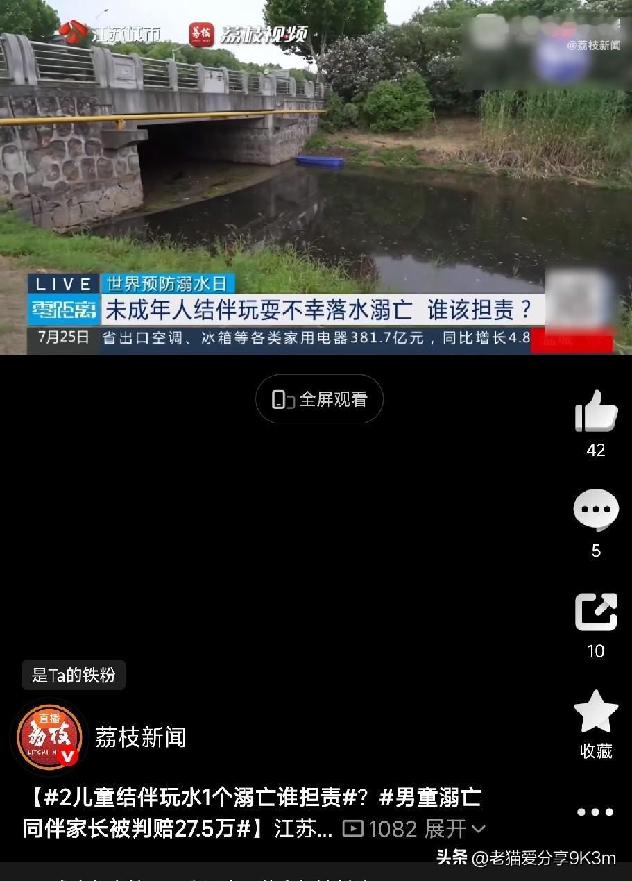 两儿童结伴玩水，其中一个溺亡谁担责？

常州的两个未成年人，偷偷跑到村口池塘玩水