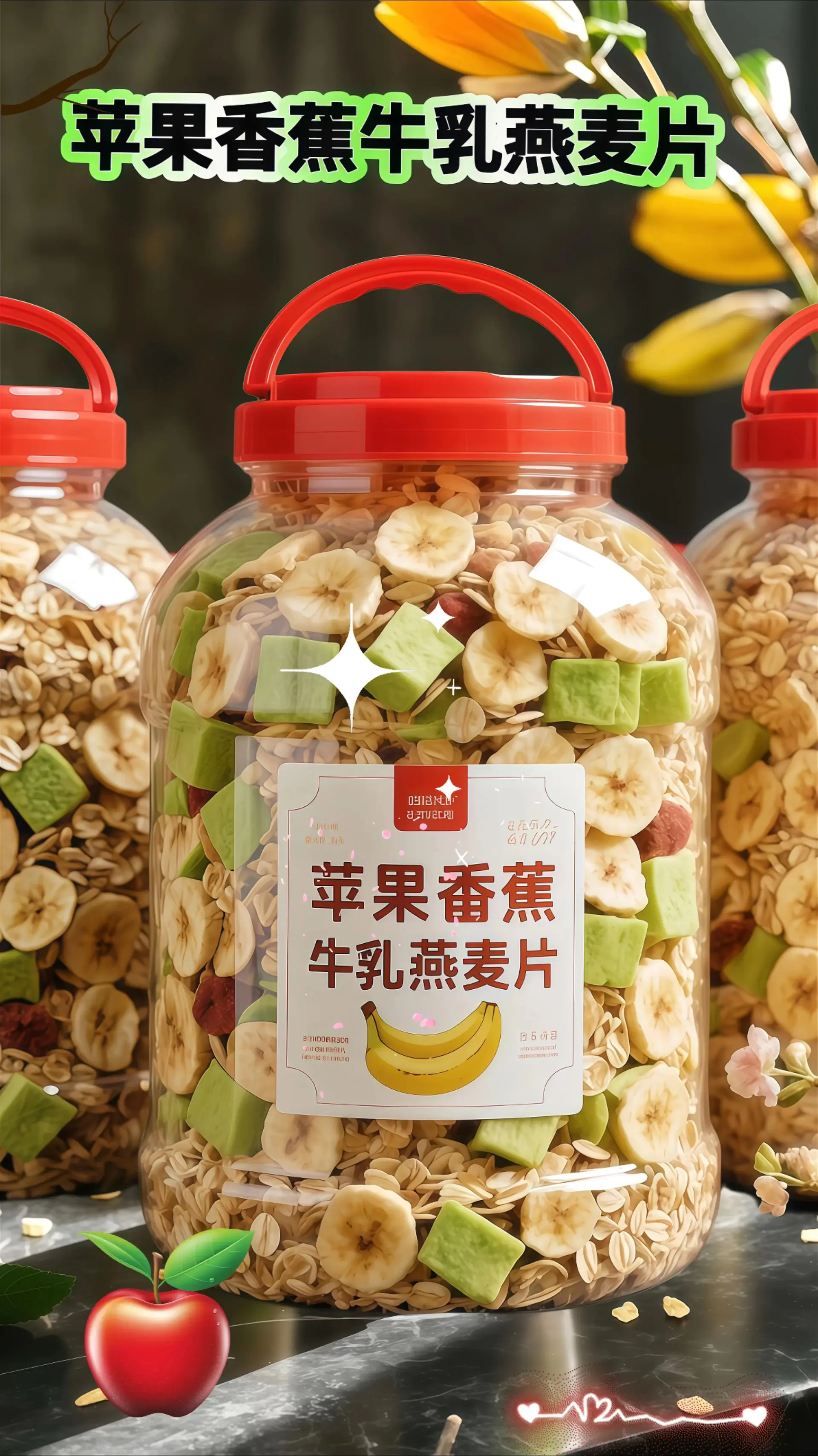 【早安活力，一口香甜——苹果香蕉牛乳燕麦片】  早八人早餐的完美选择！...
