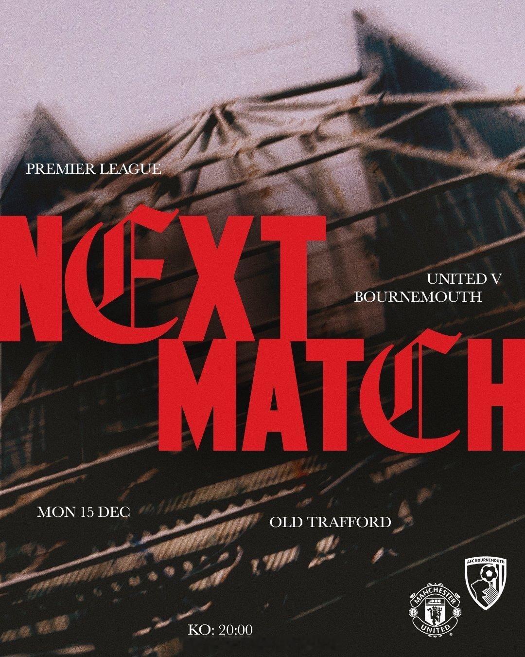 周一晚，怎么又是周一，但是我放假了曼联主场迎战樱桃伯恩茅斯，曼联将豪取____ 