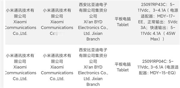 红米新平板入网REDMI Pad 2 Pro已经入网，支持67W快充，预计10月