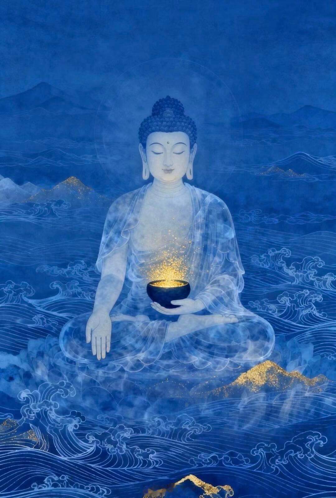 南无药师琉璃光如来愿见者身心健康，疾病消除 