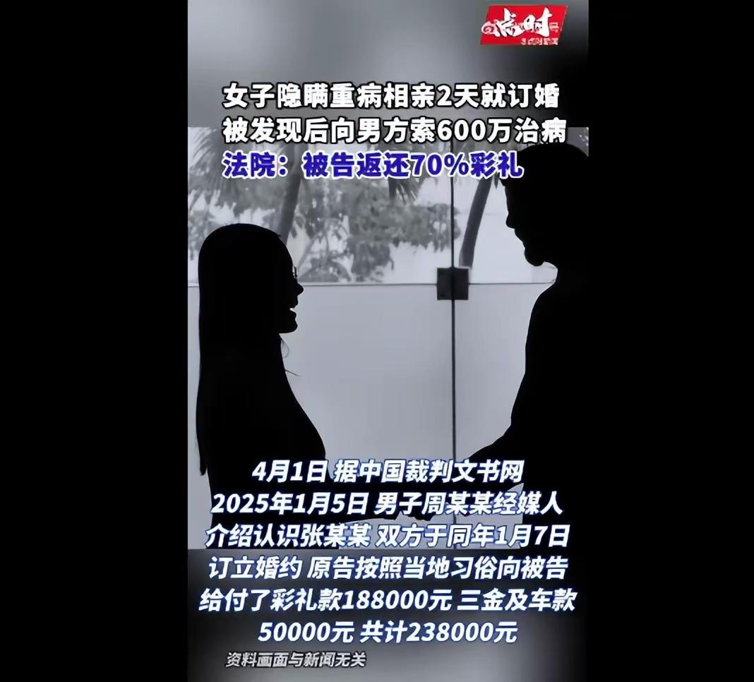 一转身，这个男人就被骗了7万元。女子隐瞒患有尿毒症，经人介绍与男子相亲两天后订婚