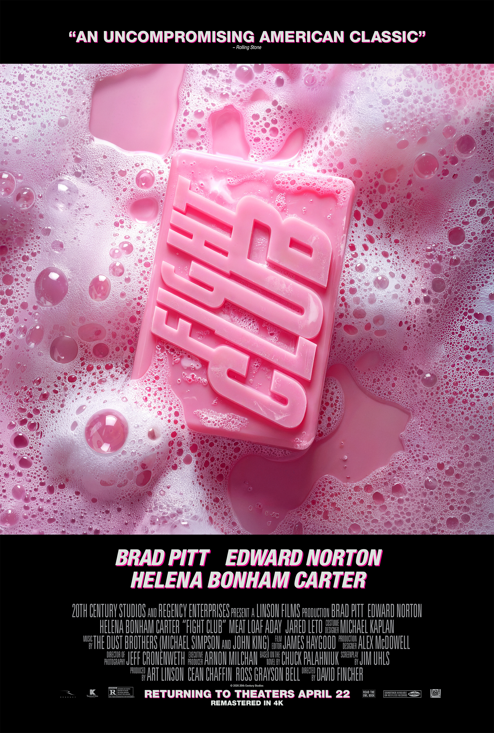 搏击俱乐部 美国重映4K修复版海报发布，影片将于4月22日上映！ 