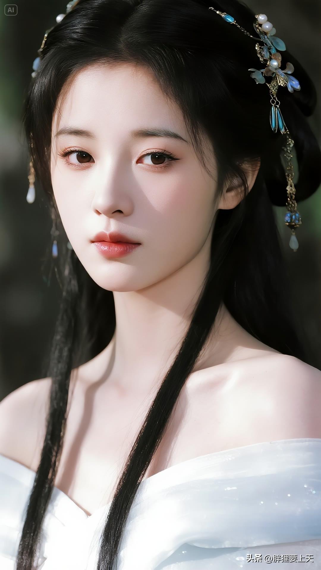 枯荷听雨簪白发，剑底星河未肯眠。美女人像群 高清美女 古风