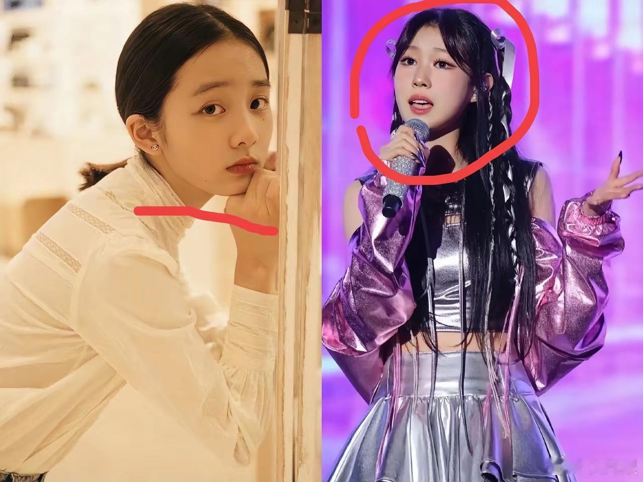 对比一下黄磊女儿，​你就会发现沈佳润能在韩国出道，​不是因为她爸​是小沈阳，只是