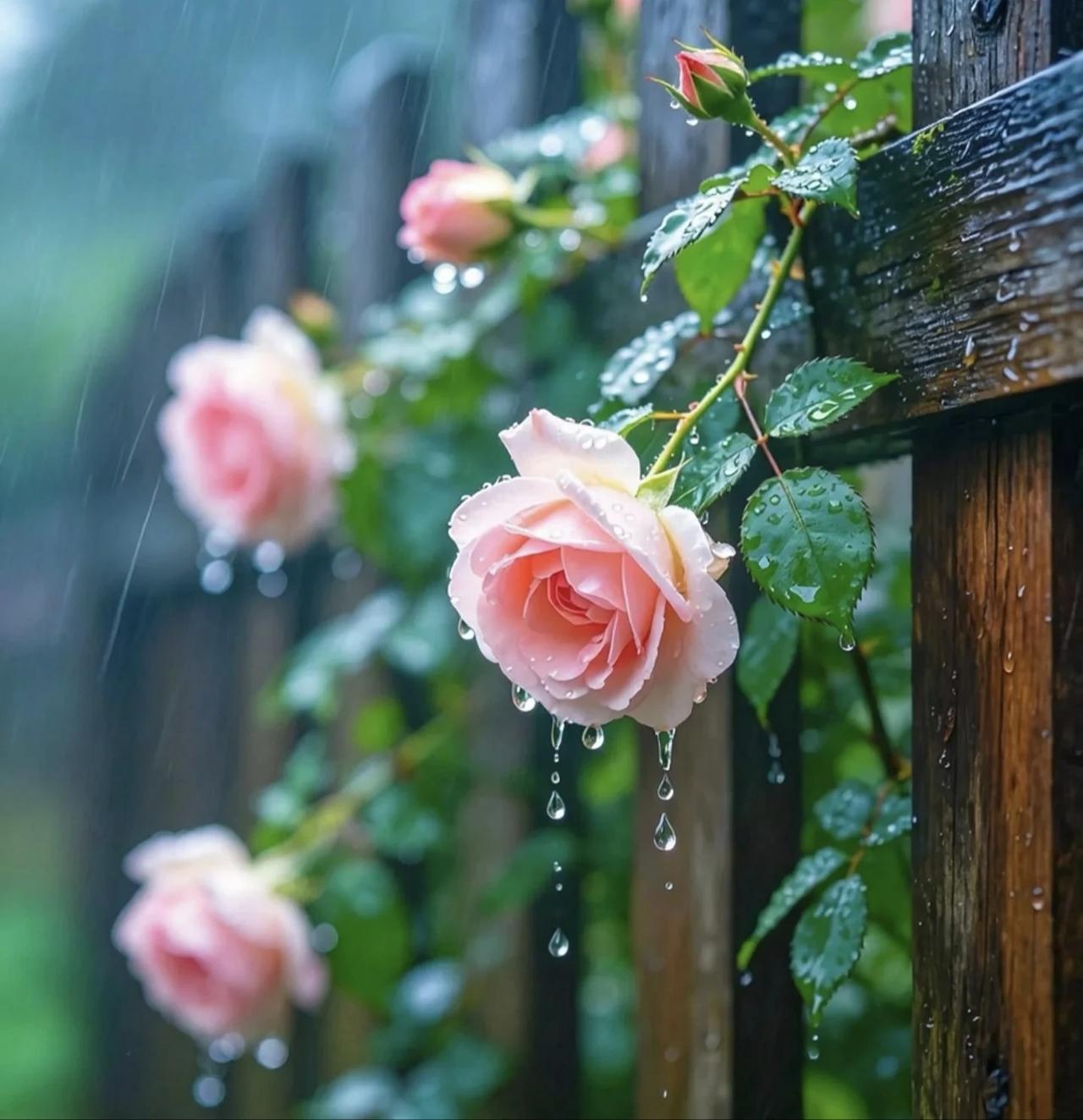 《江城子·雨势》
春深雨涨满三江。浪涛狂，卷穹苍。
四野迷蒙，何处不汪洋。
欲驾