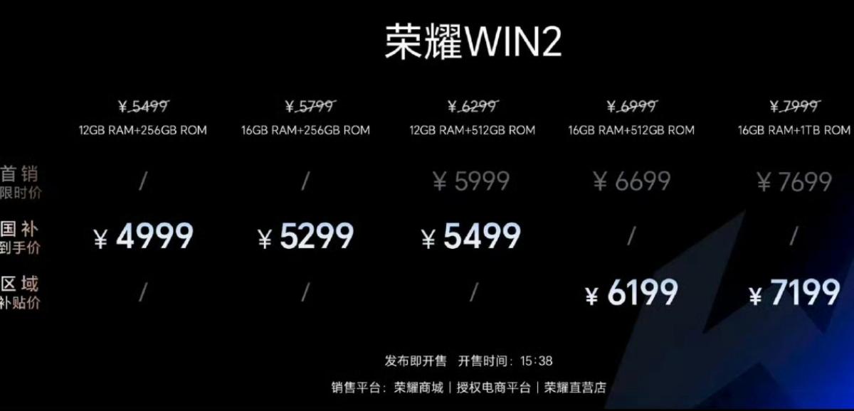 看完发布会，荣耀WIN这哪是超越，完全是碾压

中端Win turbo2国补后2