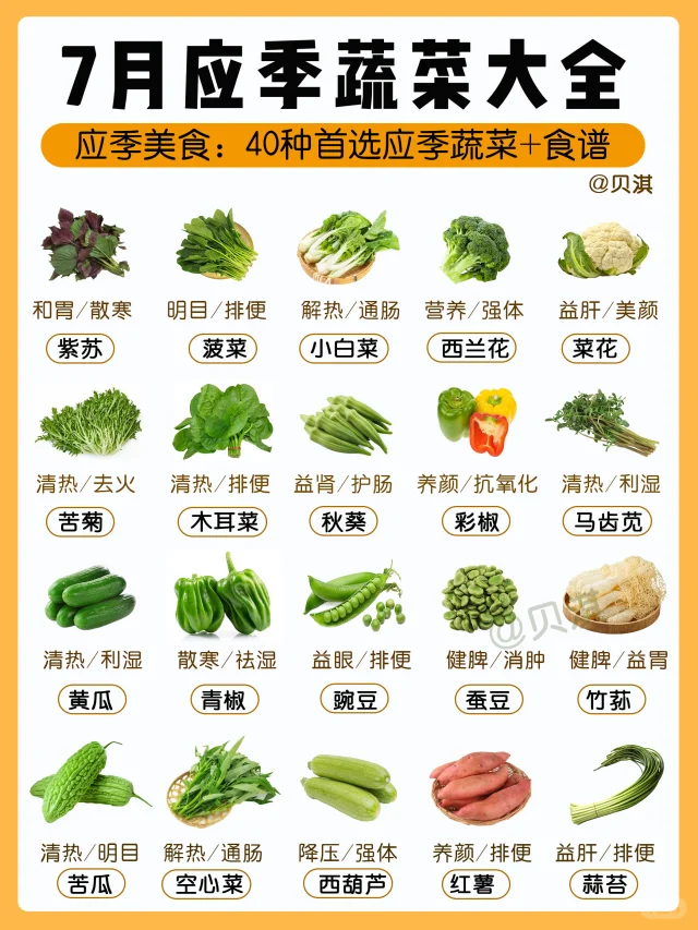 7月应季蔬菜👆🏻附营养又美味的家常菜食谱