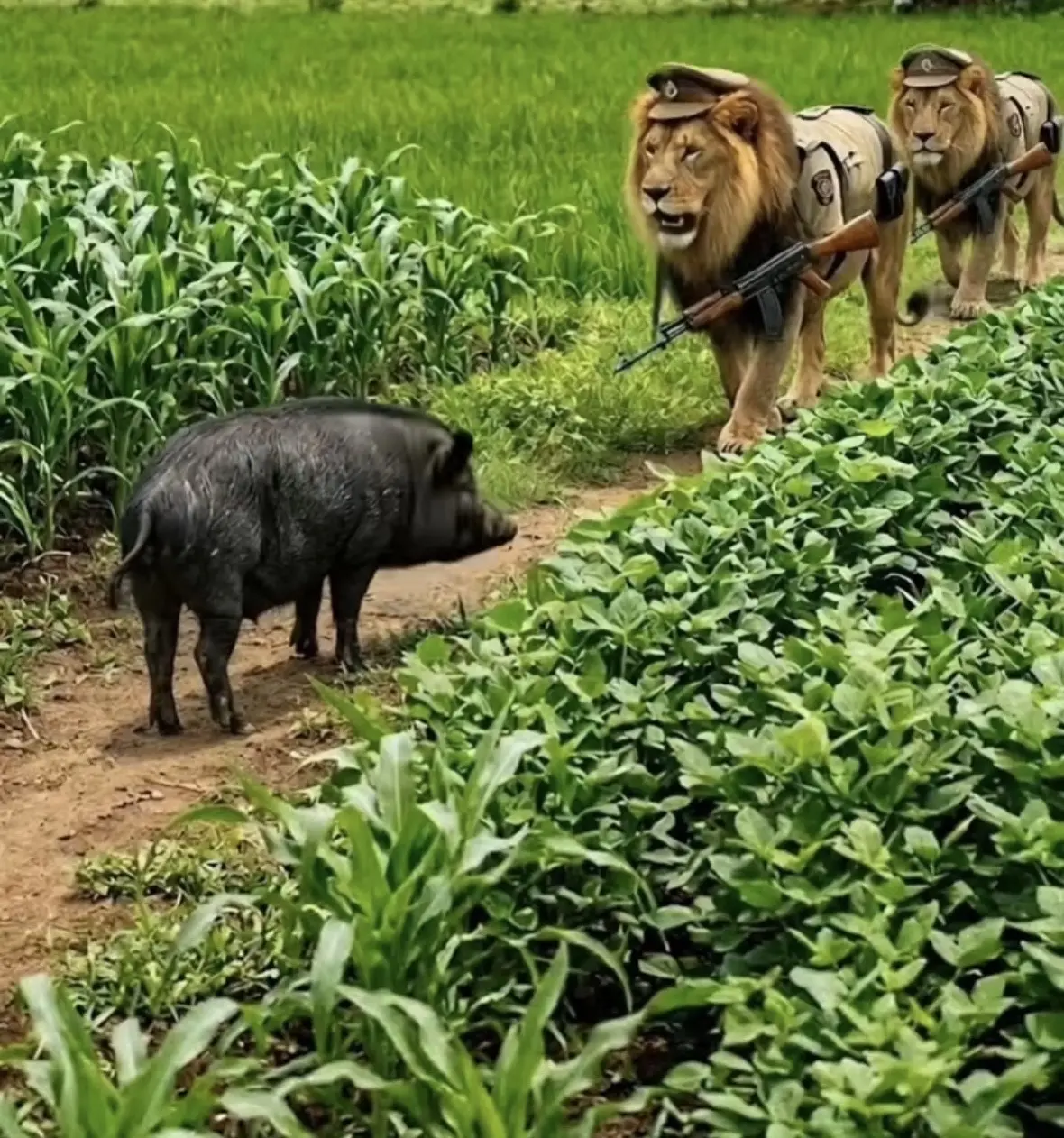 阿三给村里亚洲狮做的动画。没准一百年后亚洲狮真的会成这样🤣